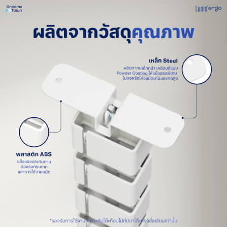 รางเก็บสายไฟ LUNIO ERGO CYMAG CABLE MANAGEMENT SPINE WHITE สีขาว_1